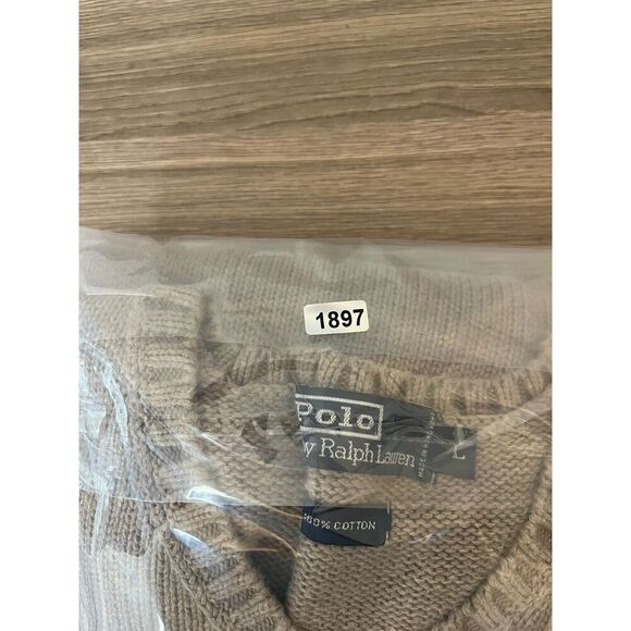 Vtg Polo Ralph Lauren Brown Knitted V-Neck Sweater Vest Men's L Pony Golf Cotton - Picture 10 of 10